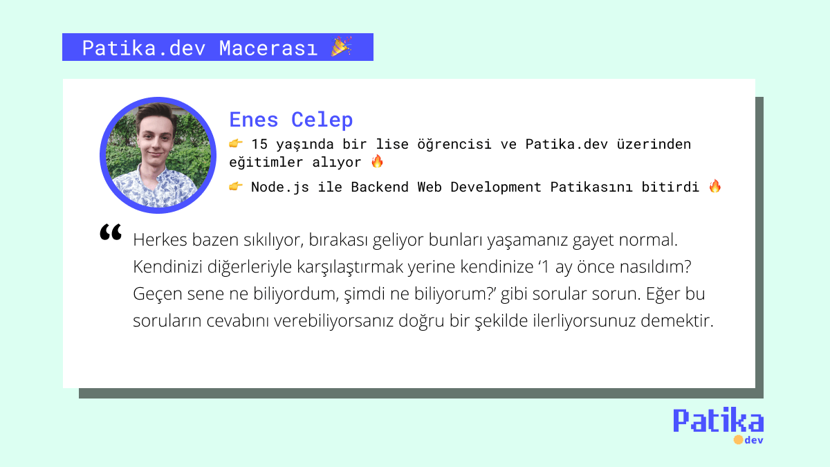 Lisede Başlayan Yazılım Geliştirme Macerası: Enes Celep’in Hikayesi