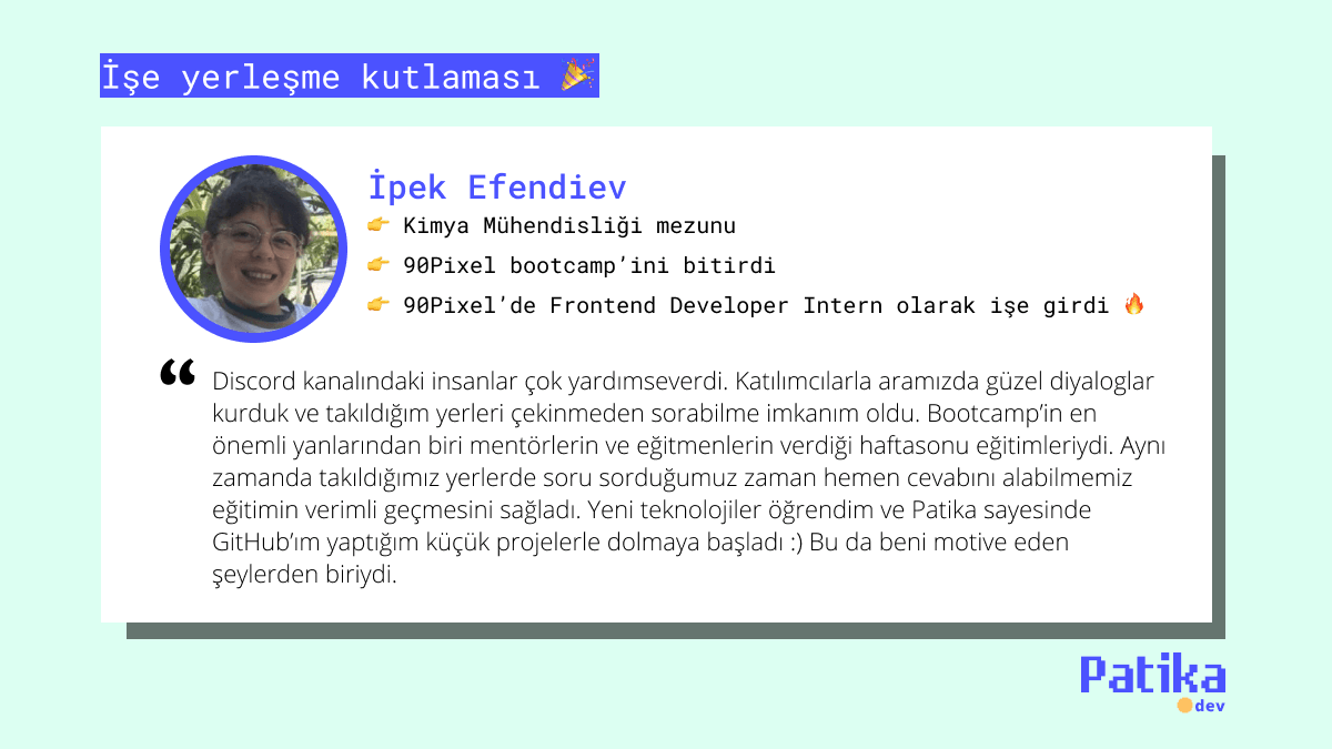 Kimya Mühendisliği’nden Frontend Geliştiriciliğe: İpek Efendiev’in Hikayesi