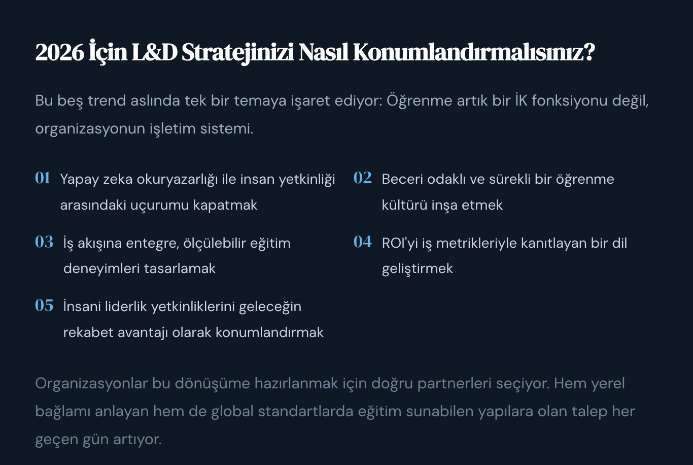 2026 L&D stratejisi özeti