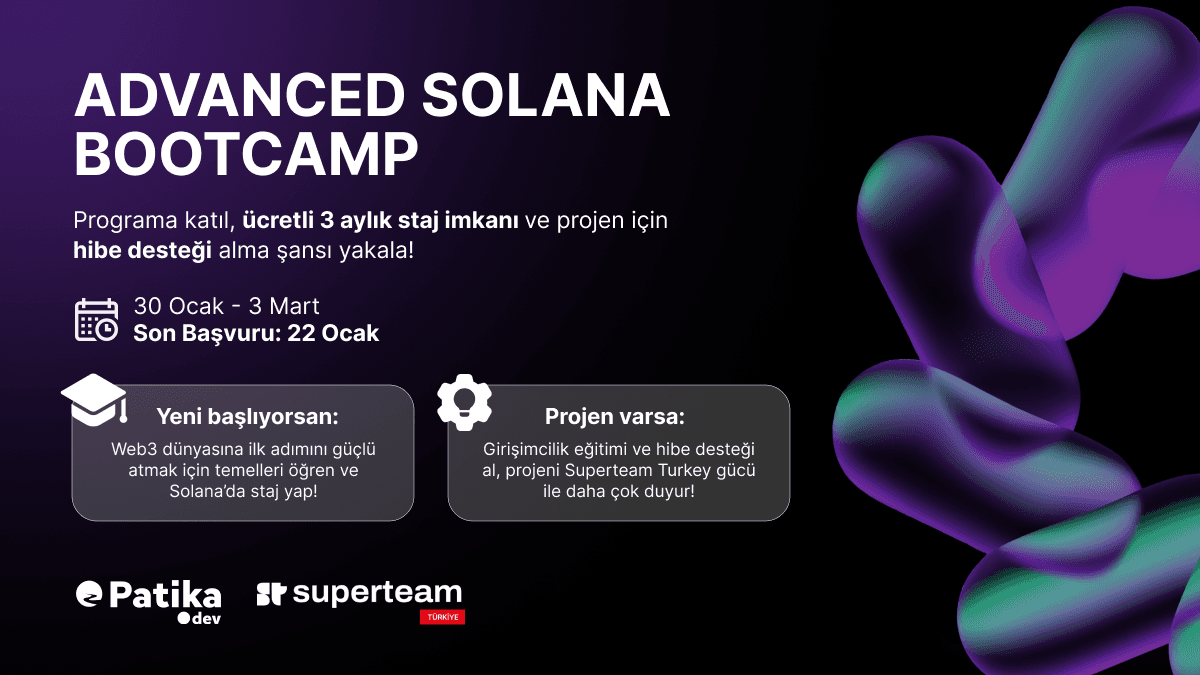 Solana'da ucretsiz egitim, staj ve hibe destegi firsati