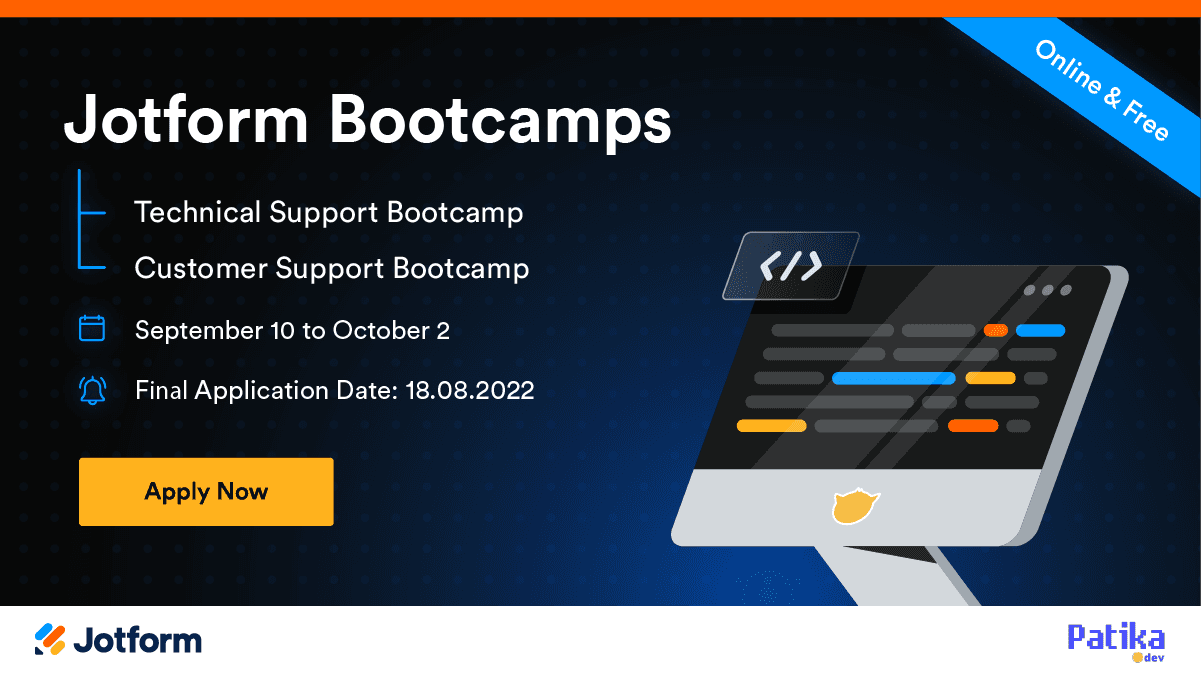 Jotform: Hiring opportunity after free Bootcamp!