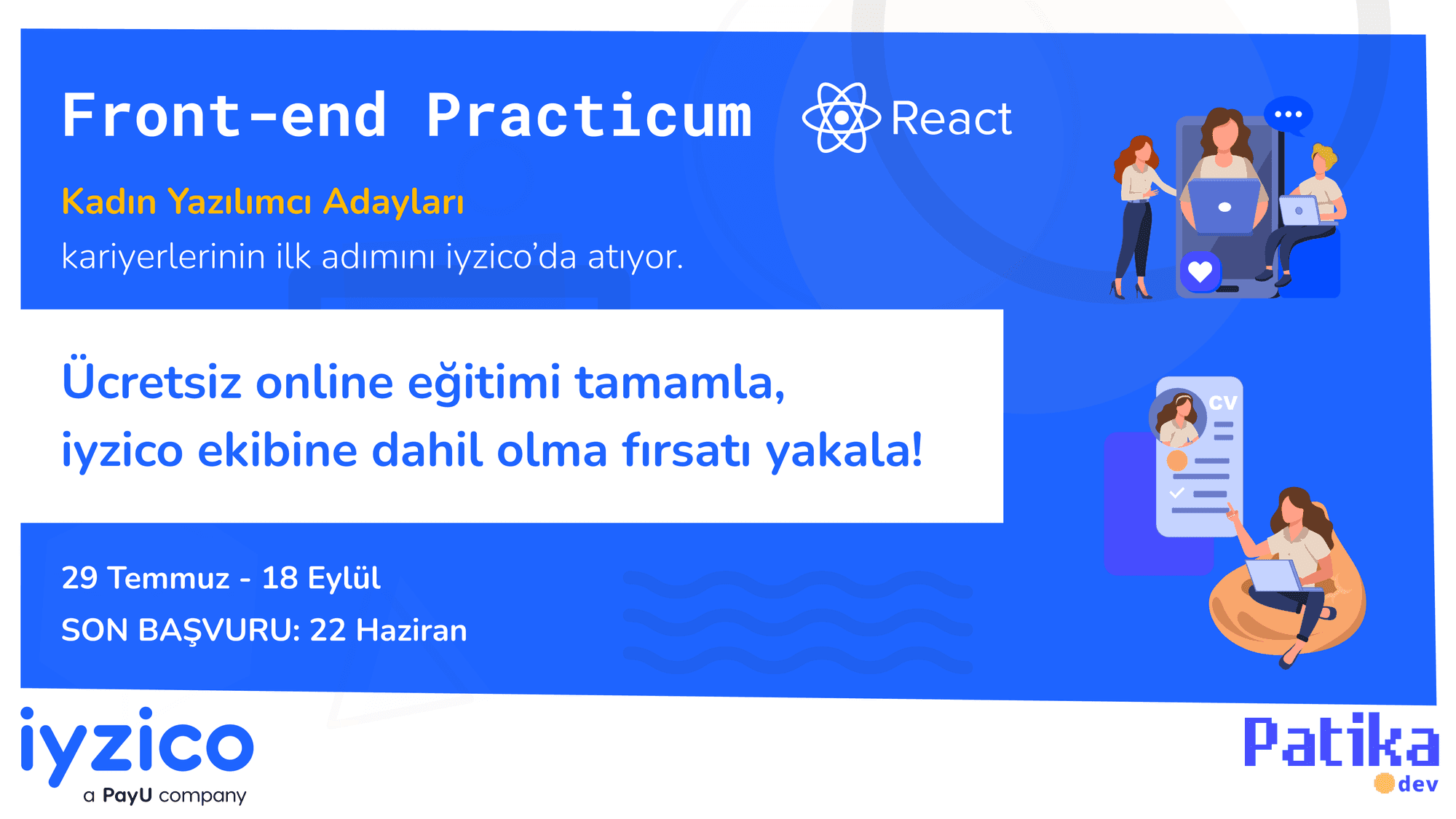 Patika.dev Case Study: iyzico Supports Women in Front-end Web development through Patika Practicum