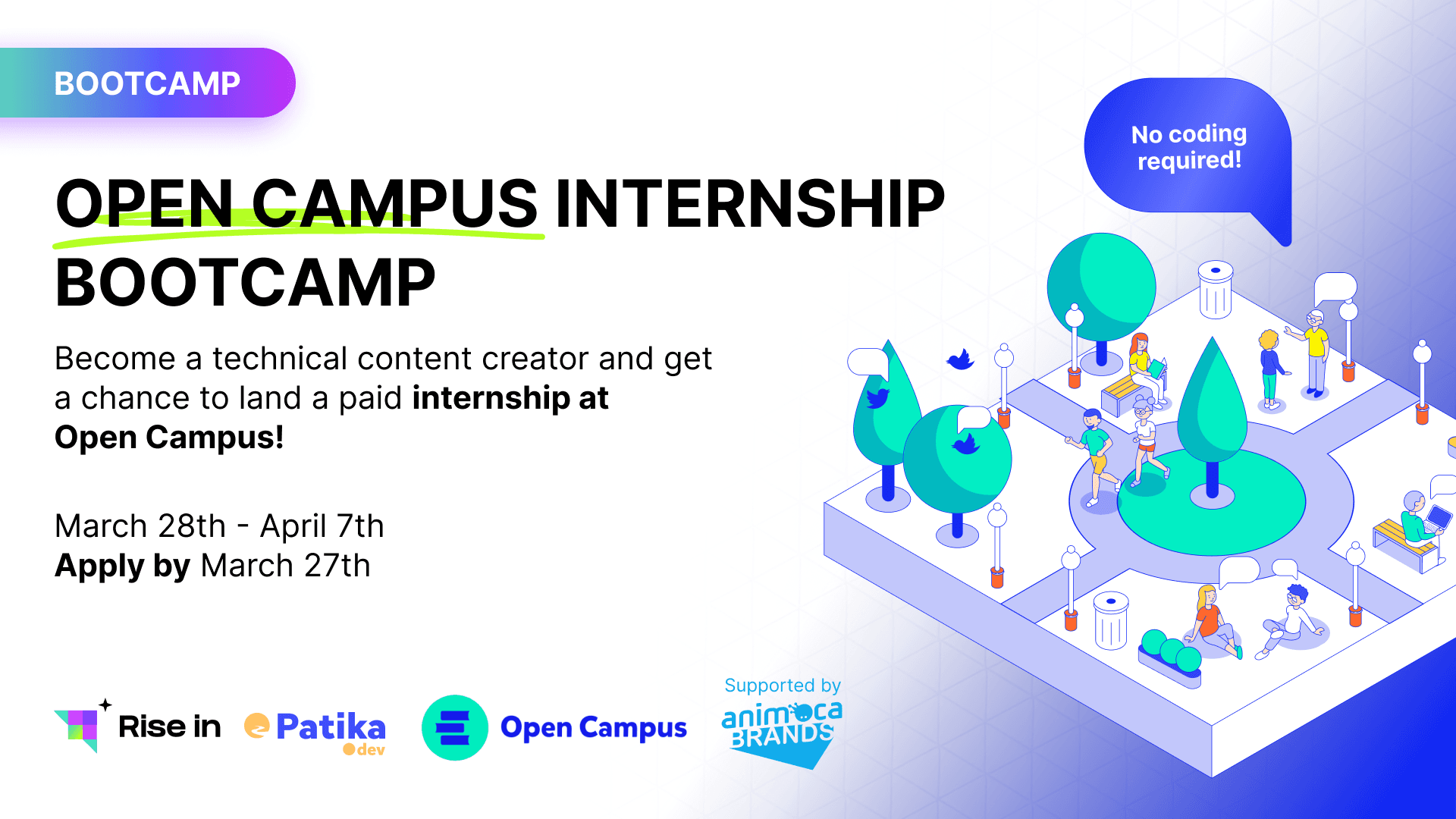 Internship oppourtunity at free Open Campus Bootcamp