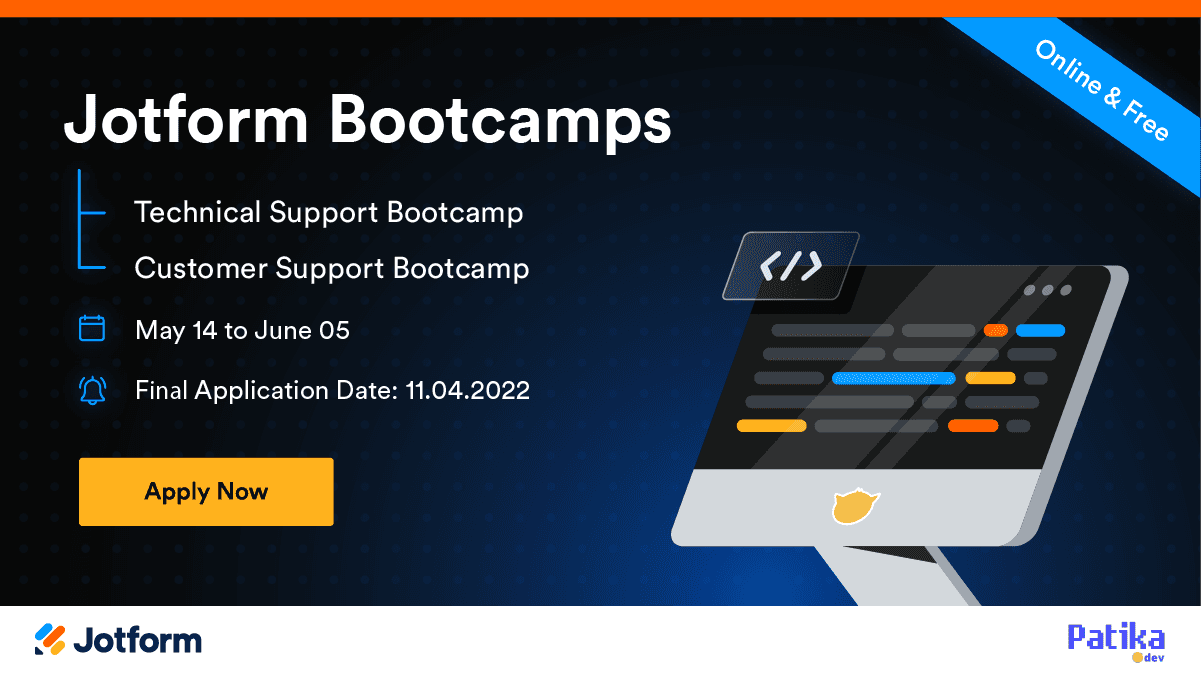 Jotform: Hiring opportunity after free Bootcamp!