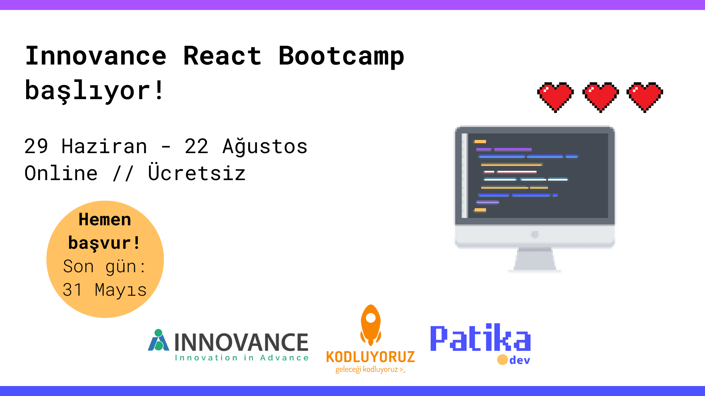 Innovance'de işe girmek için ücretsiz yazılım eğitimi