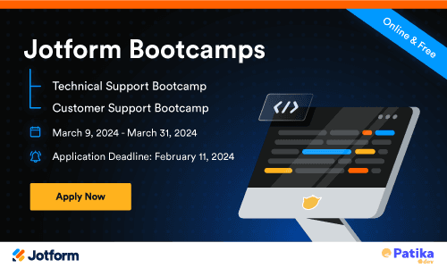 Jotform: Hiring opportunity after free Bootcamp!