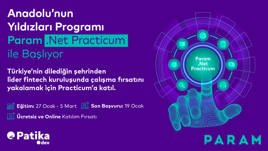 Param'da işe yerleşmek için ücretsiz yazılım eğitimi