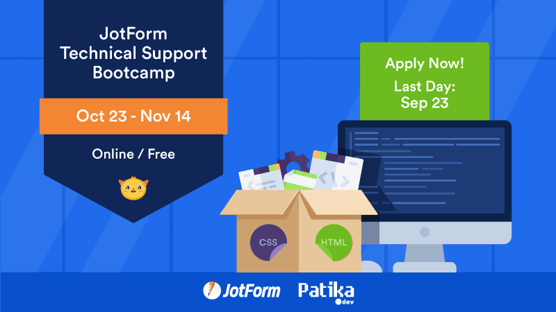 JotForm bünyesinde işe girmek için ücretsiz teknik eğitim