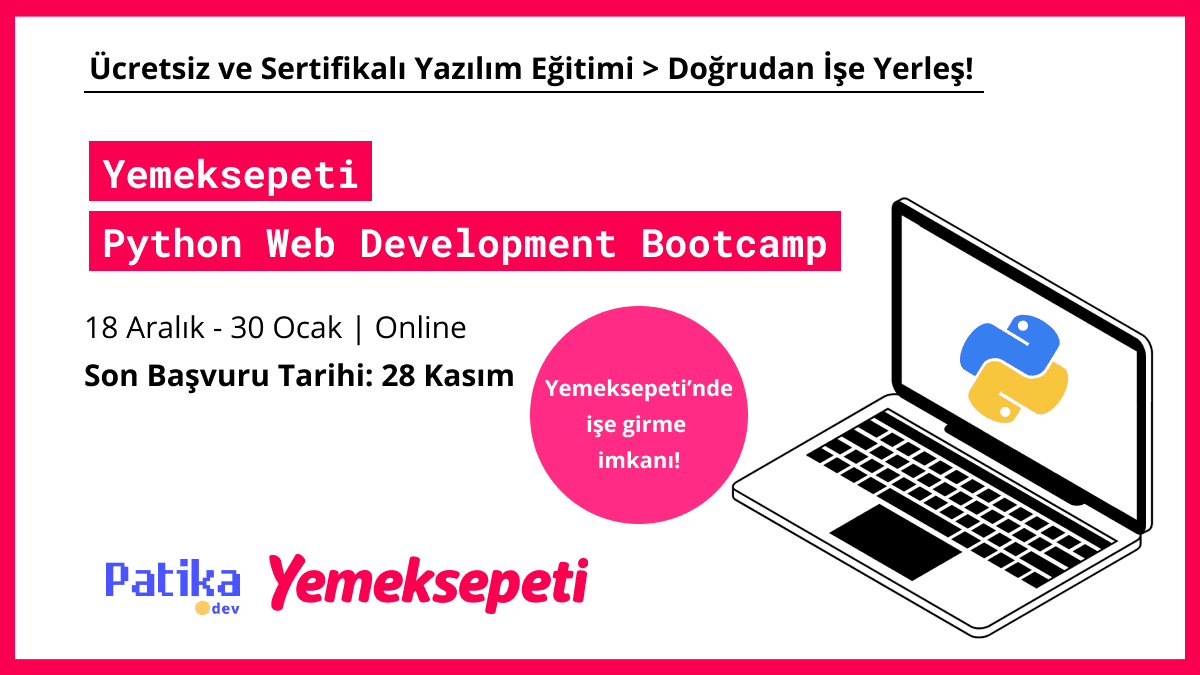 Yemeksepeti'nde işe girmek için ücretsiz yazılım eğitimi