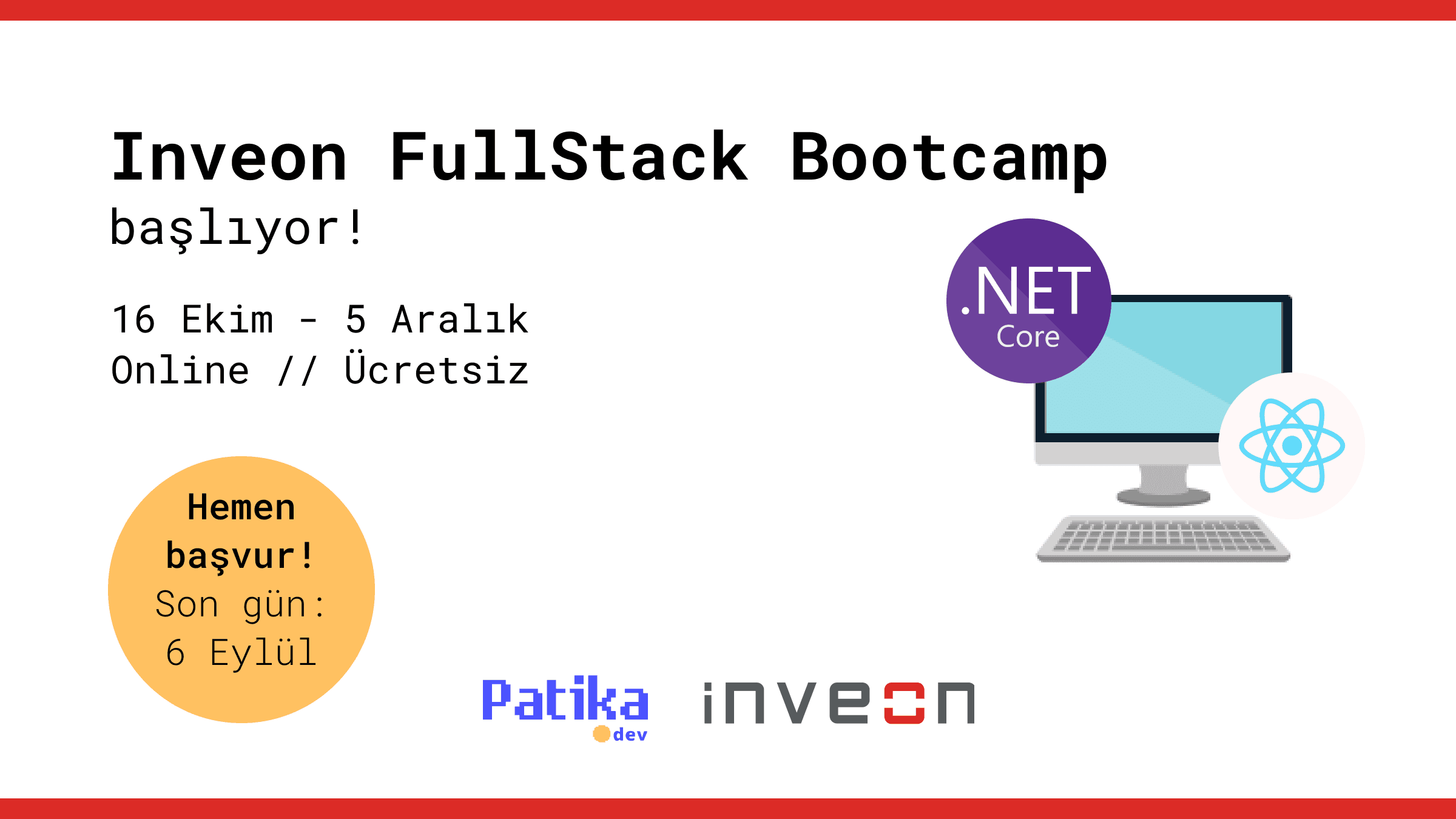 Inveon'da işe girmek için ücretsiz yazılım eğitimi!